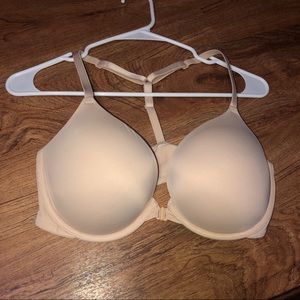 EUC nude racer back bra 36D